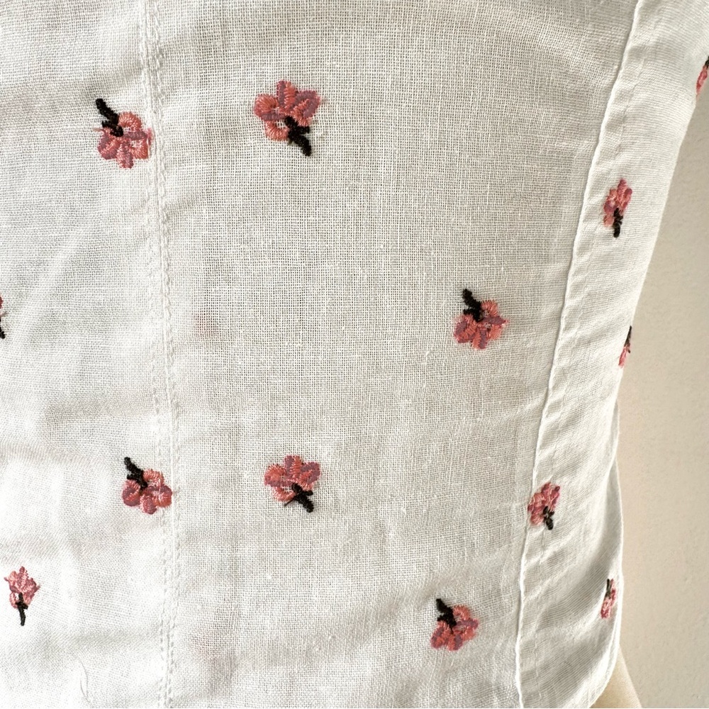 NWT Kourt Floral White Tie Strap Bustier Corset Top sz XS / 2 - Picture 11 of 16